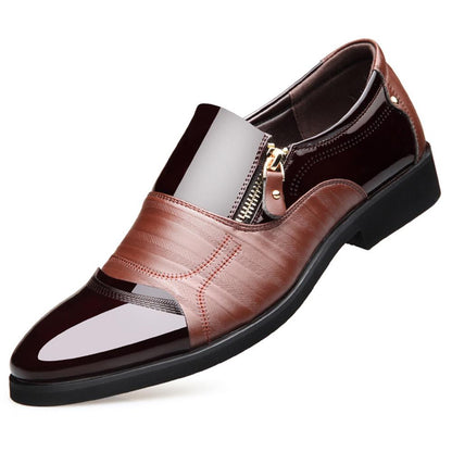Men's Classic Pointed Toe Business Shoes Slip-on Leather Dress Oxford Shoes