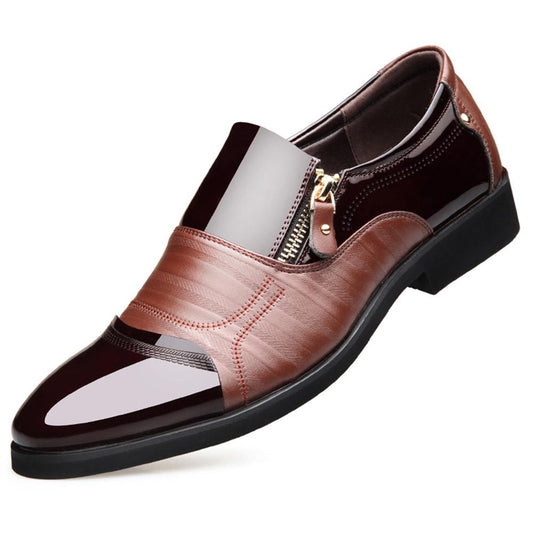 Men's Classic Pointed Toe Business Shoes Slip-on Leather Dress Oxford Shoes
