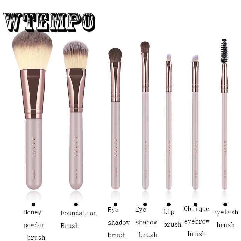 7PC Profesional Makeup Brush Set Synthetic Foundation Powder Blush Eyeliner Brushes Pincel Maquiagem