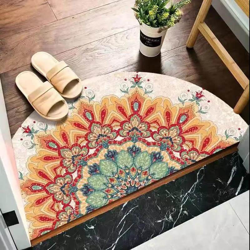 Semi-circular Carpet Door Pad Bedroom Carpet Door Pad Diameter 80/100 Cm Home Water Absorption Non-slip Enters The Door Pad Door Carpet