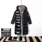 Girls Long Over The Knee Down Jacket Warm and Windproof Plus Down Thickened Winter White Duck Down