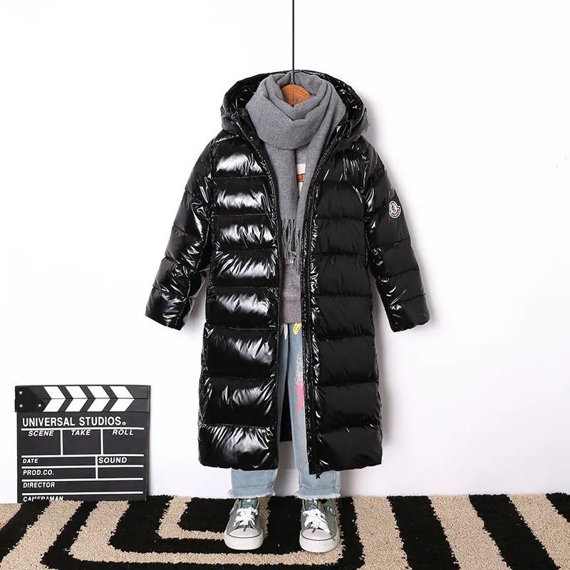 Girls Long Over The Knee Down Jacket Warm and Windproof Plus Down Thickened Winter White Duck Down
