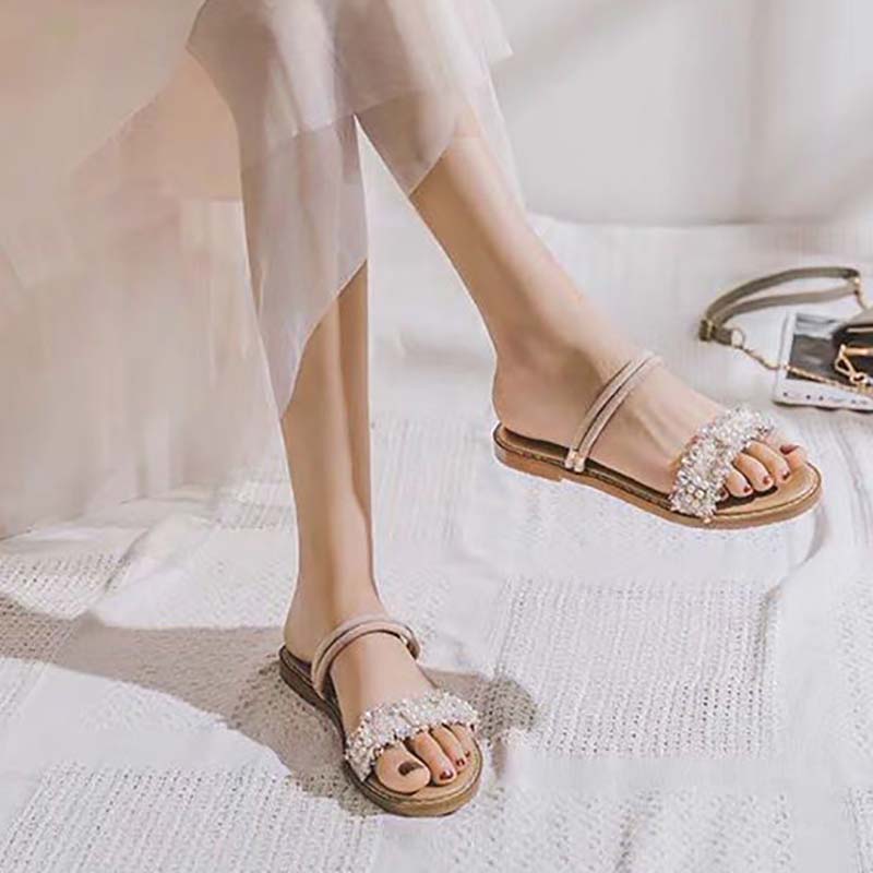 Sandals Female Fairy Summer Students All-match Flat Slippers Two Wear Female Rome Gentle