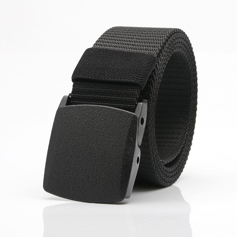Nylon Belt Student Military Training Pants with Breathable Plastic Buckle Decorative Belt
