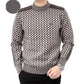 Men's Winter Warm Thick Sweater Round Neck Pullover Plaid Sweater