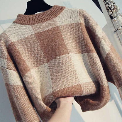 Autumn and Winter Loose Sweater Short Sweet Style Top Simple Loose Female Jacket