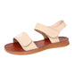 Soft Bottom Sandals Female 2020 Velcro Flat Bottom Students Korean Version of Beef Tendon Bottom Leather Flat Heel Sandals