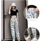 Chiffon Bloomers Women's Summer Letter Printing Graffiti Elastic Waist Loose-fitting Sports Casual Pants