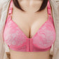 Large Size Thin, Comfortable and Breathable Front Buckle Bra Sexy Gathering Fat Women Without Steel Ring Underwear