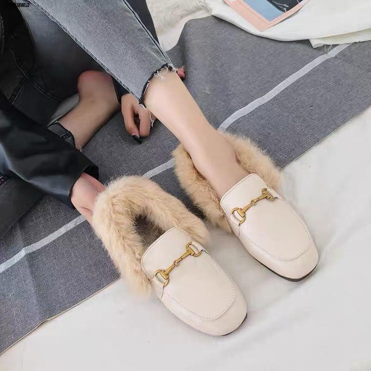 Winter Plus Velvet Thick Korean Small Leather Shoes Plush Warm Non-slip Anti-slip and Horizontal-soled Cotton Shoes