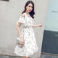 Women's Summer Chiffon Off-the-shoulder Dress Short A-type Short Skirt Waist Slimming Ladies Chiffon Dress Off-shoulder Dress