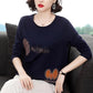 Women's Long-sleeved T-shirt Loose Round Neck Top Women Spring and Autumn Solid Color Bottoming Shirt