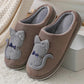 Men's and Women's Cotton Slippers Autumn and Winter Cute Cartoon Couple Bag with Indoor Fleece Warm Home Slippers