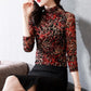 Thin Print Slim Half Turtleneck Letter Top T-shirt Bottoming Shirt Women's Spring and Autumn T-shirt