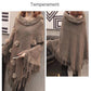 Women's Loose Sweater Outer Wear Fur Collar Batwing Sweater  Hand-woven Tassel Cloak Knit Shawl Autumn Winter