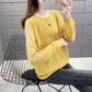Spring and Autumn Loose Sweater Round Neck Large Size Long-sleeved Top Hollow Youth Female Bottoming Shirt