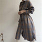 Fashion Plaid Long Woolen Coats Women Winter Korean Casual Loose Single Breasted Jackets Females Streetwear Outwear