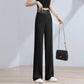 Impermeable White Ice Silk Wide-leg Pants Female High-waist Drape Letter Waist Summer Loose and Thin Chiffon Straight Trousers