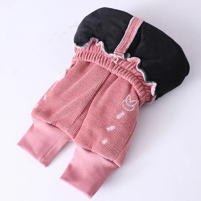 Girls Winter Pants Plus Velvet Thick Cotton Trousers Baby Winter Harem Pants Children's Trousers