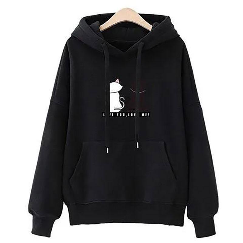 Women's Plush Thick Sweater Autumn and Winter Loose Korean Version of The Wild Student Casual Hooded Sweater Lazy Style Women's Jacket