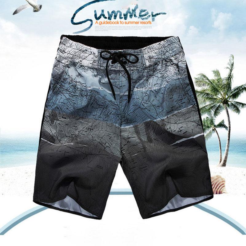 Quick-drying Loose Beach Pants Men Plus Fat Large Size Thailand Seaside Resort Wear  Spring Swimming Trunks Tide Brand Casual Shorts Summer