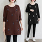 Fashion Women Long Sleeve Embroidered Solid Polyester T-Shirt Autumn  Femininas Basic Tops Loose Chemise Tunic Pullover