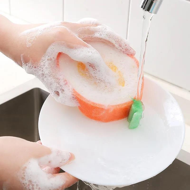 Cute Fruit Thick Cleaning Dish Dish Sponge Buckle Cloth To Polluate The Bowl