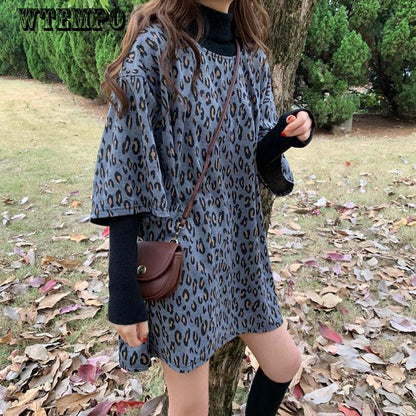 WTEMO Leopard Print T Shirt Women  Fur Shirt  tshirt Mens Casual Fitness Tees Tops Lion t-shirt
