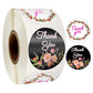 500 Pcs1.5cm Round Flower Thank You Sticker Roll Sealing Sticker 8 Patterns Holiday Gift Decoration Stationery Sticker