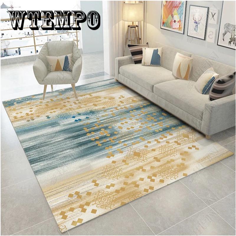 Home Mat Geometric Pattern Modern Living Room Washable Cozy Carpet
