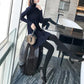 Autumn/winter Knitted Fashion Jacket Mid-length Casual Long-sleeved Sweater Half Turtleneck Solid Color Coat