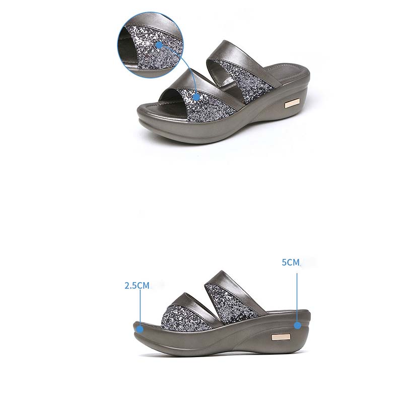 Women's Fashion Summer Ladie Sandals Solid Peep Toe Casual Wedge Platform Shoe
