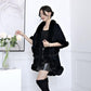 Double-layer Soft Plush Noble Luxury Shawl Autumn Winter Cute Body Cardigan Loose Cloak Wrap Thick Knitted Jacket Fur Shawl Solid Mantle Shawl