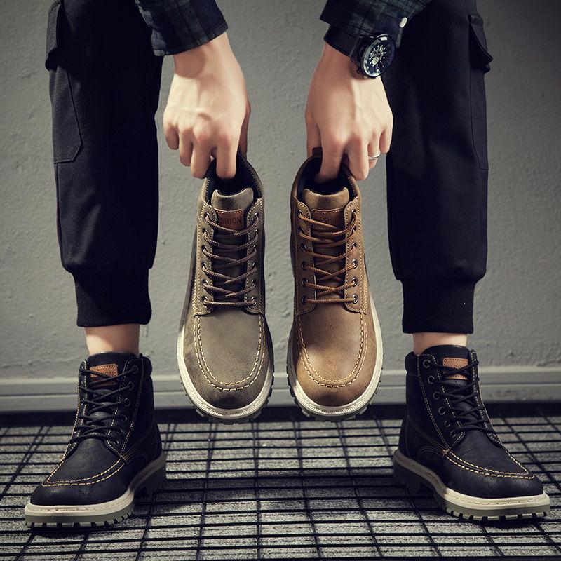 Autumn Martin Boots Men's Boots Men's Work Shoes Military Boots British High Top Shoes Men's Boots