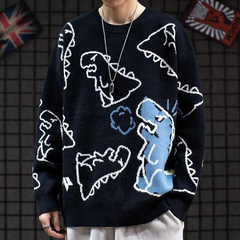 The New Loose-fitting Outer Wear Is Lazy Korean Sweater Top Knit Sweater Short Thick Men and Women Can Wear