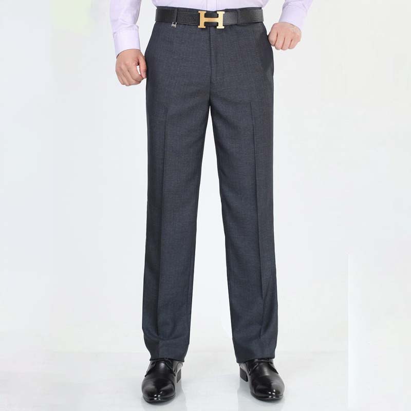 Men's Trousers Summer Thin Section Middle-aged Loose High Waist Business Casual Straight Non-iron Work Pants