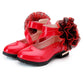 Children's Leather Shoes Girls' Spring and Summer Leather Shoes Princess Shoes Solid Color Big Flower Soft Soled Performance Shoes