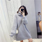 Sweater Skirt Autumn and Winter Long Loose Loose Outer Wear Lazy Red Turtleneck Sweater Skirt Women Thick