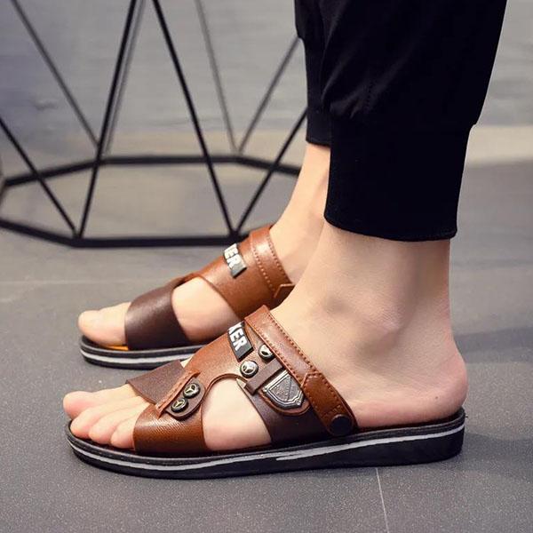 Spring and Summer Men's Indoor Soft Sole Slippers Large Size Casual Non-slip Beach Flat Slippers