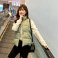 Autumn and Winter Women's Waistcoat Korean Plus Size Down Cotton Jacket Solid Color Cute Warm Top