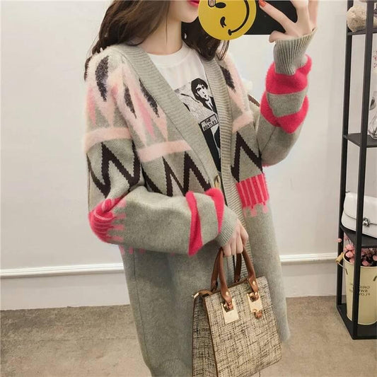 Knitted Cardigan Women Casual Single Breasted Jumper 2019 Autumn Winter Oversize Sweater Tops Femme