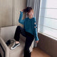 Ripped Solid Color Loose Blouse Strapless Sexy Sweater Women Autumn All-match Lazy Style Jacket
