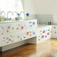 Cartoon anime bubble fish Bathroom glass door sink decorative stickers