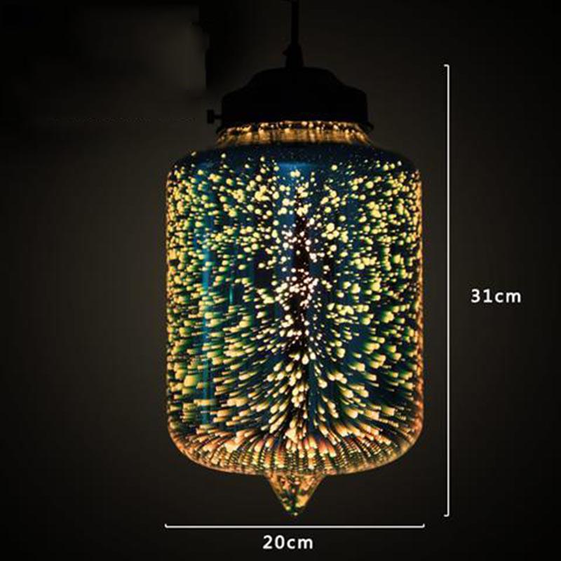 Led 3D Chandelier Creative Restaurant Cafe Bar Psychedelic Dazzling  Romantic Fireworks Chandelier