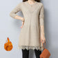 Plus Thick Autumn and Winter Sweater Women Loose and Warm Mid-length Bottoming Shirt Round Neck Knitted Lace Sweater Dress