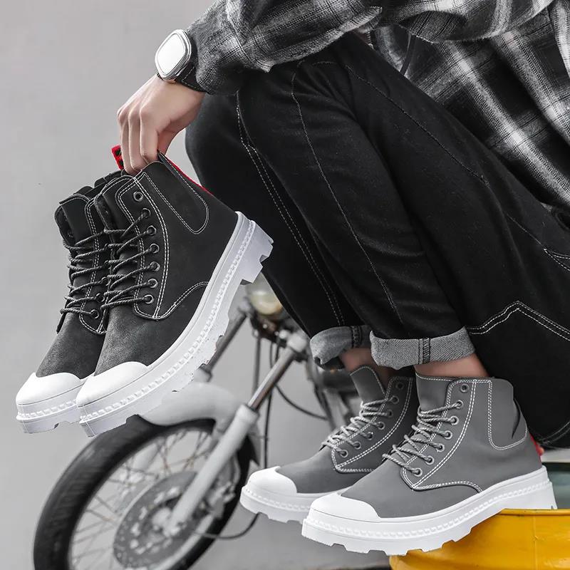 Men's High-top British Style Martin Boots Korean Retro All-match Trendy Shoes Bloggers Recommend Tooling Boots