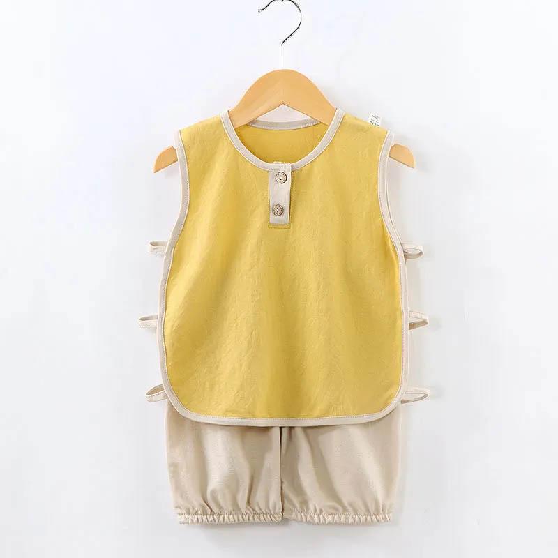Children's Summer Breathable Cool Clothes Boys Vest Shorts Two-piece Baby Cute Thin Comfortable Clothes