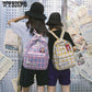 Fashion Polyester soft Backpack Satchel School Bags special checked printing Backpack