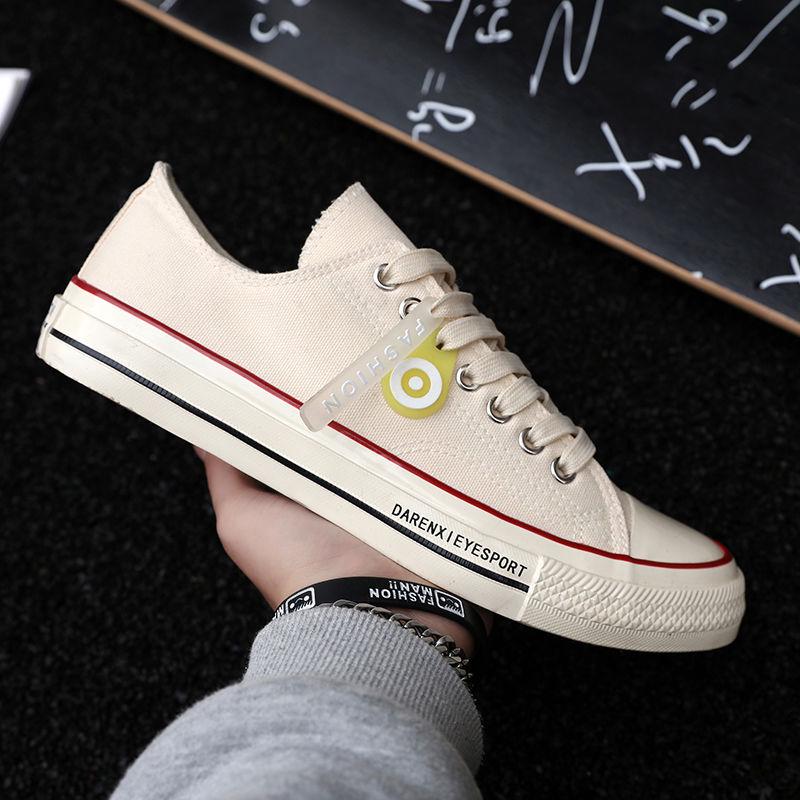 Men Canvas Fashion Brand Casual Shoes Flat for Men Comfortable Lace Up Zapatos Sapatos Youth  Sneakers