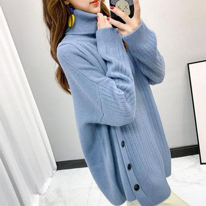 Sweater Turtleneck Plus Size Women's Fat Mm Loose and Thin Knitted Top